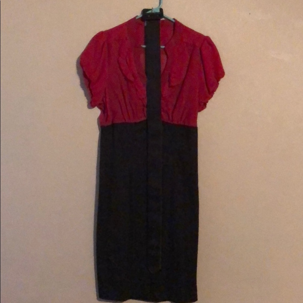 Red and black dress